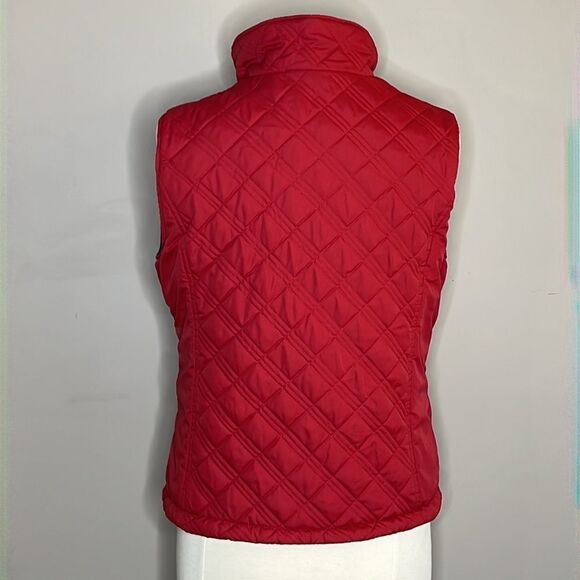 FREE Country Reversible Quilted & Microfleece Zip Front Vest Red Black - Picture 3 of 10